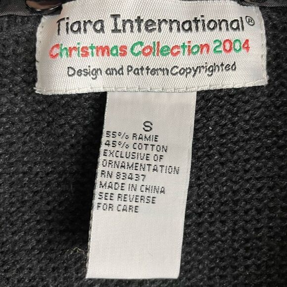 Tiara International Santa Claus Full Zip Christmas Sweater Vest Size S EUC - Picture 8 of 8
